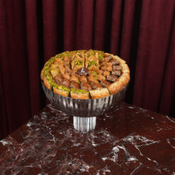 صينية استيل بقاعدة كريستال بقلاوة A8004